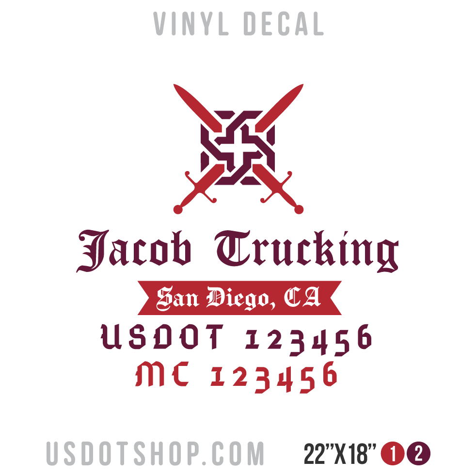 Truck Door Decal, Company Name, Location, USDOT, MC