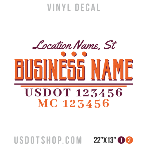 Truck Door Decal, Company Name, Location, USDOT, MC