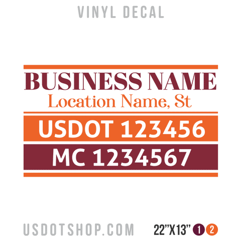 Truck Door Decal, Company Name, Location, USDOT, MC