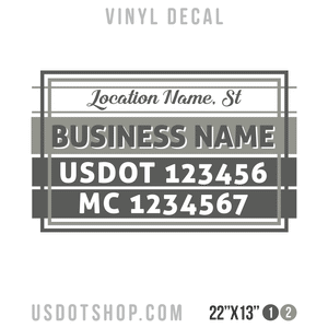 Truck Door Decal, Company Name, Location, USDOT, MC