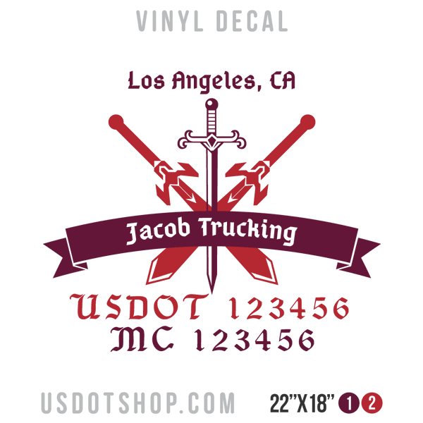 Truck Door Decal, Company Name, Location, USDOT, MC