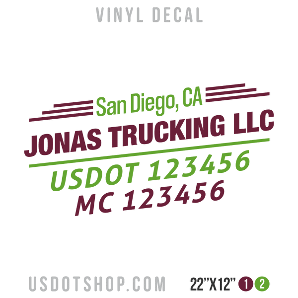 Truck Door Decal, Company Name, Location, USDOT, MC