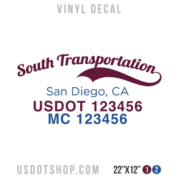 Truck Door Decal, Company Name, Location, USDOT, MC