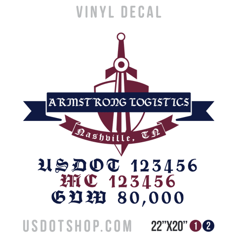 Truck Door Decal, Company Name, Location, USDOT, MC, GVW