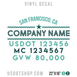 Truck Door Decal, Company Name, Location, USDOT, MC, GVW