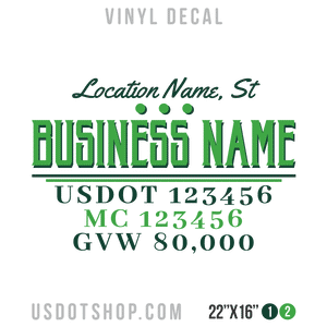 Truck Door Decal, Company Name, Location, USDOT, MC, GVW