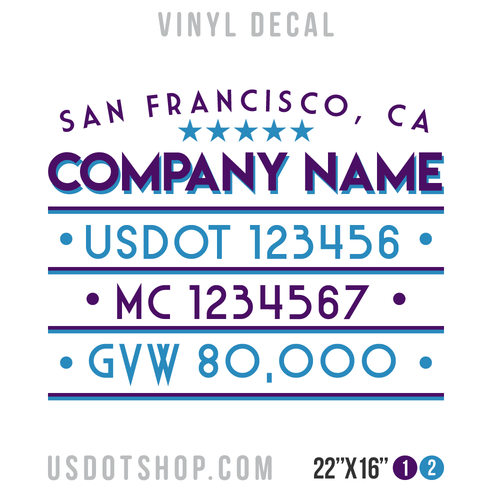 Truck Door Decal, Company Name, Location, USDOT, MC, GVW