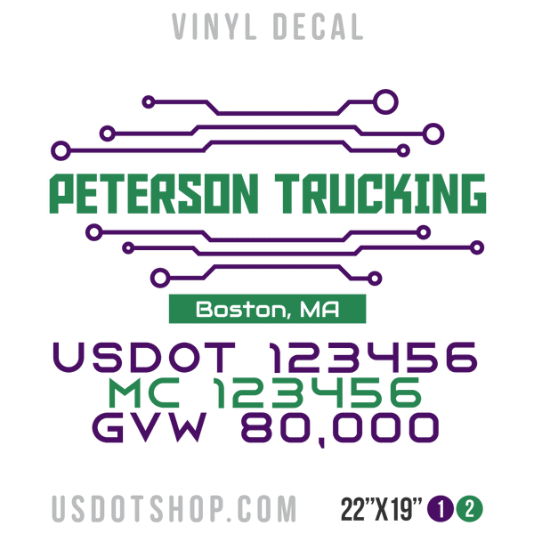 Truck Door Decal, Company Name, Location, USDOT, MC, GVW