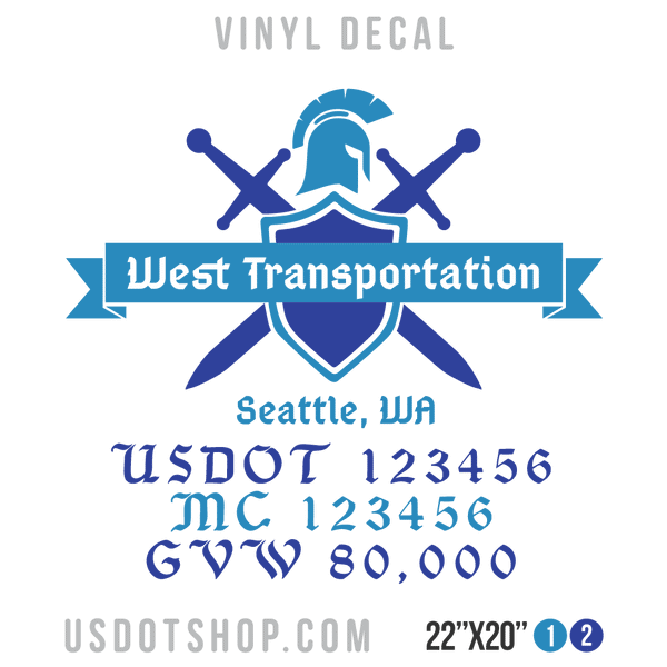 Truck Door Decal, Company Name, Location, USDOT, MC, GVW