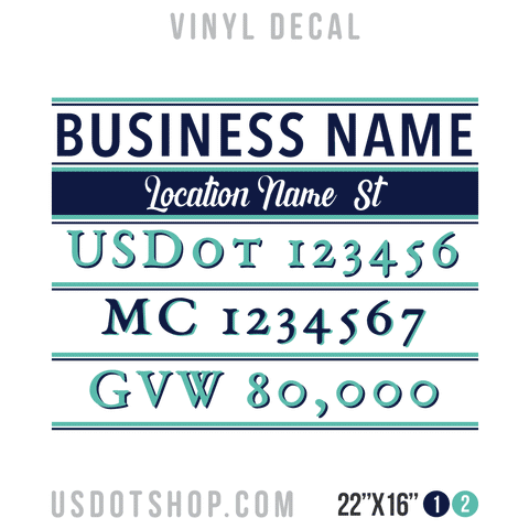 Truck Door Decal, Company Name, Location, USDOT, MC, GVW