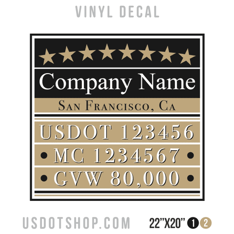 Truck Door Decal, Company Name, Location, USDOT, MC, GVW