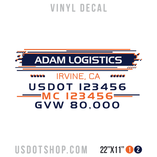 Truck Door Decal, Company Name, Location, USDOT, MC, GVW