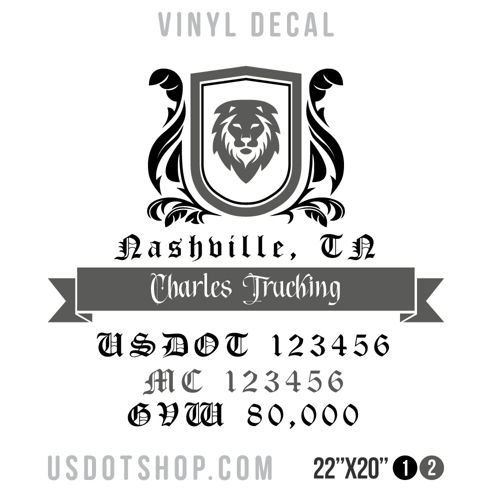 Truck Door Decal, Company Name, Location, USDOT, MC, GVW