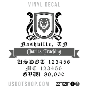 Truck Door Decal, Company Name, Location, USDOT, MC, GVW