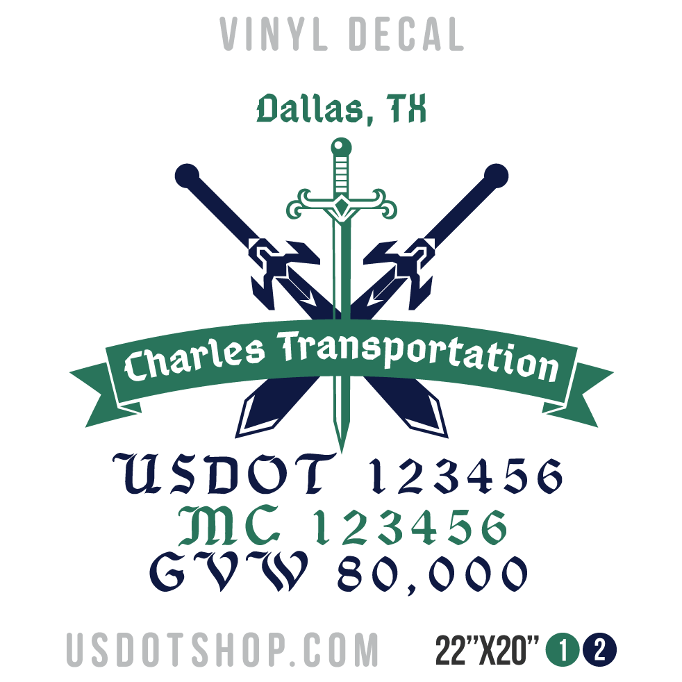 Truck Door Decal, Company Name, Location, USDOT, MC, GVW
