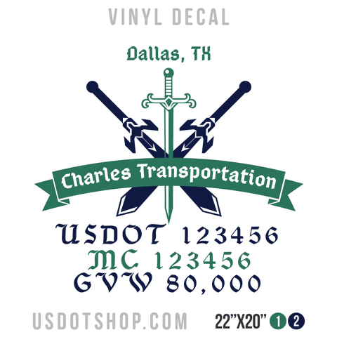 Truck Door Decal, Company Name, Location, USDOT, MC, GVW