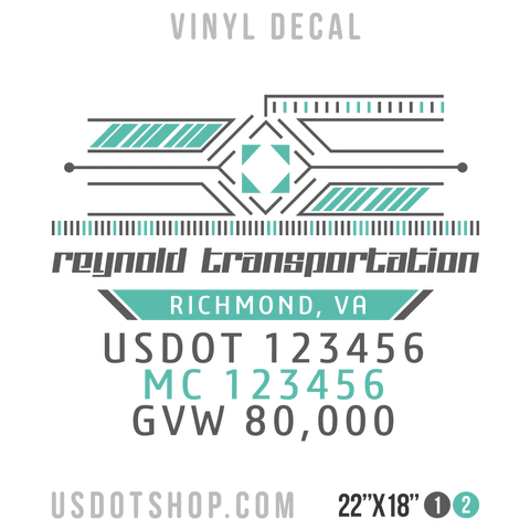 Truck Door Decal, Company Name, Location, USDOT, MC, GVW