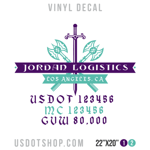 Truck Door Decal, Company Name, Location, USDOT, MC, GVW