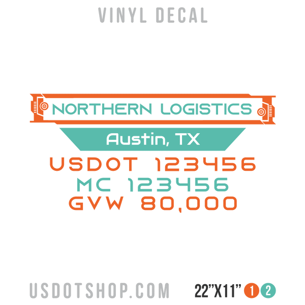 Truck Door Decal, Company Name, Location, USDOT, MC, GVW