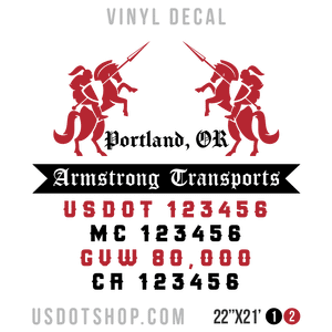 Truck Door Decal, Company Name, Location, USDOT, MC, GVW, CA