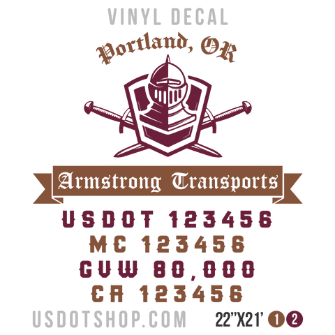 Truck Door Decal, Company Name, Location, USDOT, MC, GVW, CA