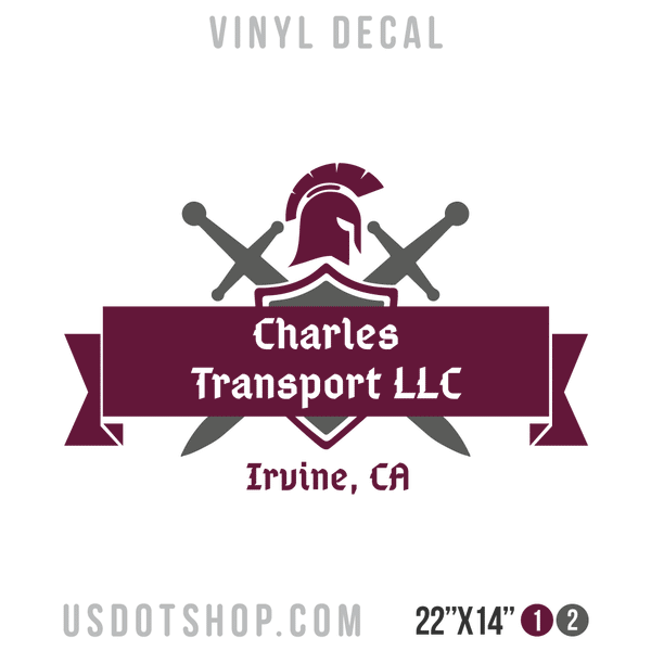 Truck Door Decal, Company Name, Location
