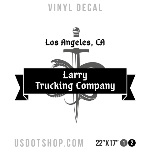 Truck Door Decal, Company Name, Location