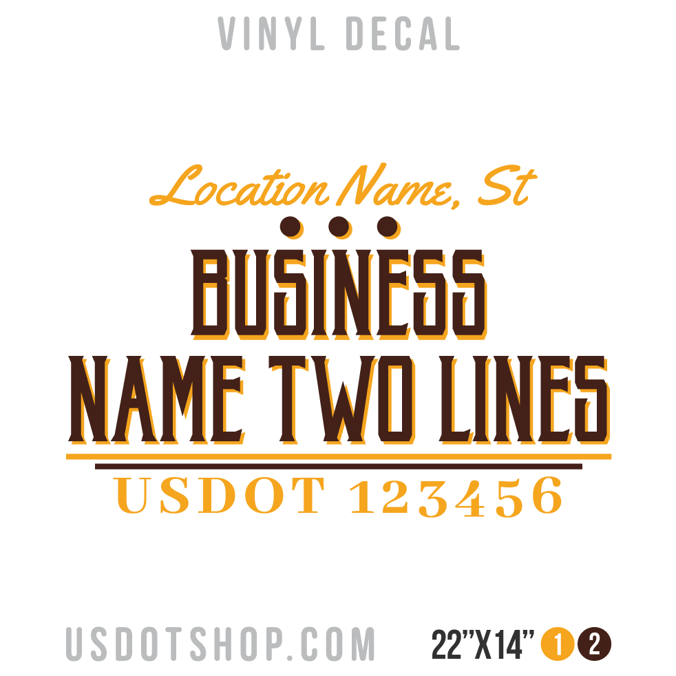 Truck Door Decal, Company Name, Location, USDOT