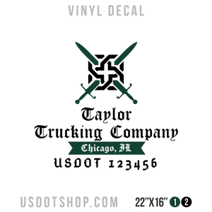 Truck Door Decal, Company Name, Location, USDOT