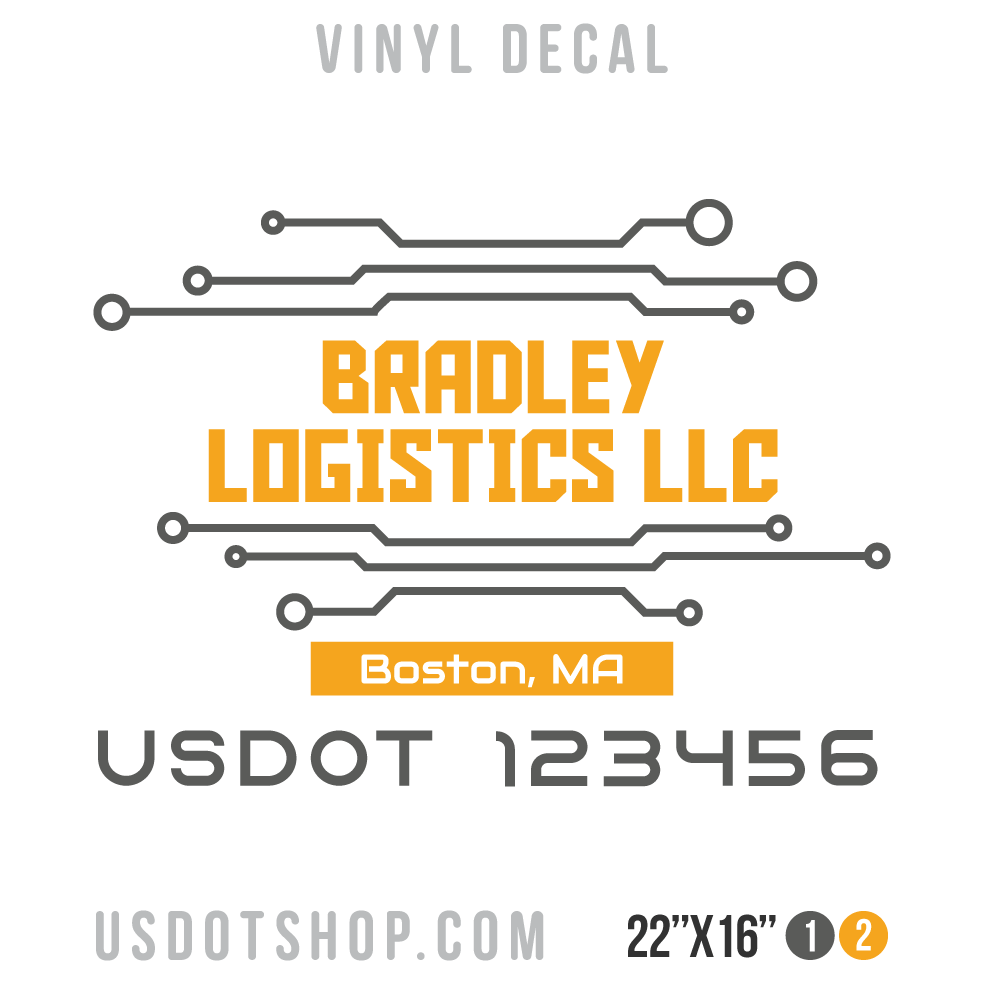 Truck Door Decal, Company Name, Location, USDOT