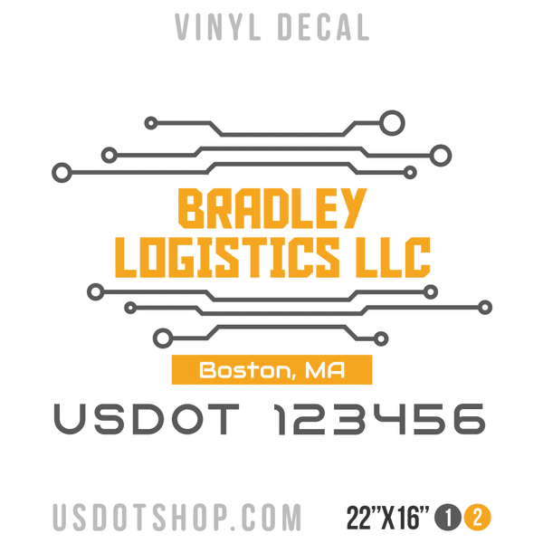 Truck Door Decal, Company Name, Location, USDOT