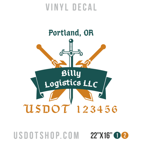 Truck Door Decal, Company Name, Location, USDOT