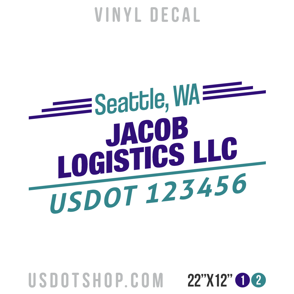 Truck Door Decal, Company Name, Location, USDOT