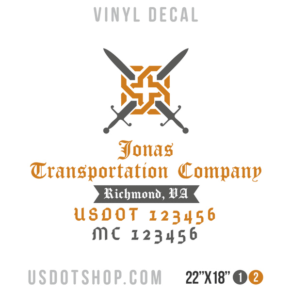 Truck Door Decal, Company Name, Location, USDOT, MC