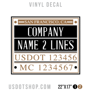 Truck Door Decal, Company Name, Location, USDOT, MC