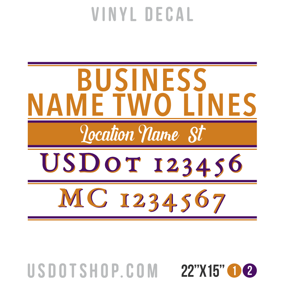 Truck Door Decal, Company Name, Location, USDOT, MC
