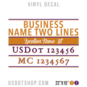 Truck Door Decal, Company Name, Location, USDOT, MC