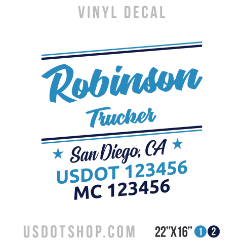 Truck Door Decal, Company Name, Location, USDOT, MC