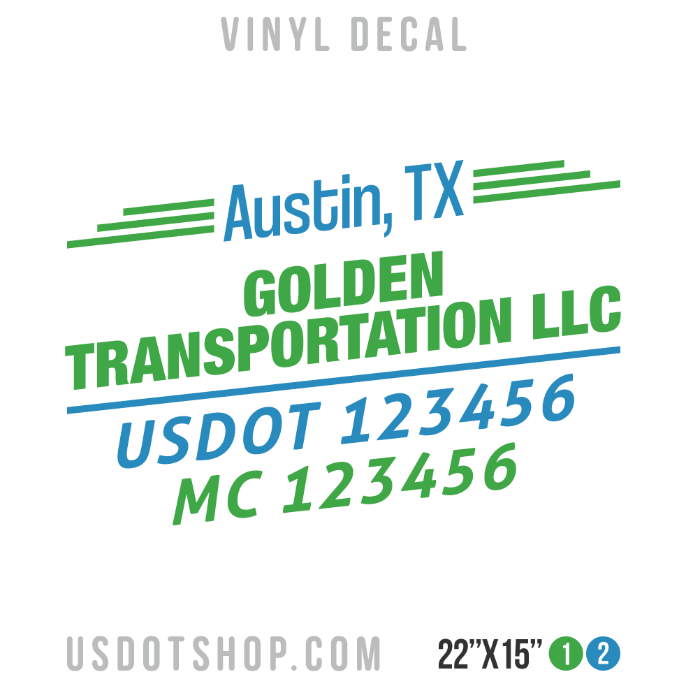 Truck Door Decal, Company Name, Location, USDOT, MC