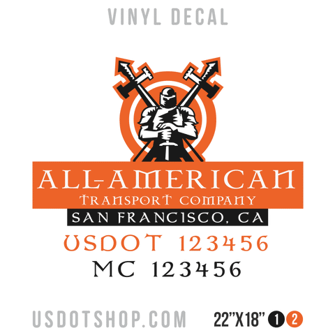 Truck Door Decal, Company Name, Location, USDOT, MC