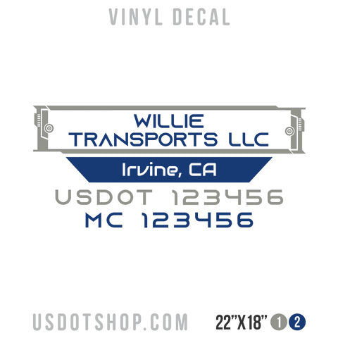 Truck Door Decal, Company Name, Location, USDOT, MC