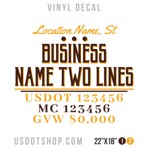 Truck Door Decal, Company Name, Location, USDOT, MC, GVW