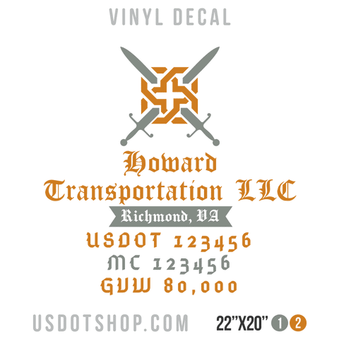 Truck Door Decal, Company Name, Location, USDOT, MC, GVW