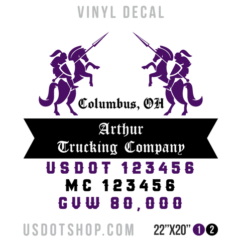 Truck Door Decal, Company Name, Location, USDOT, MC, GVW