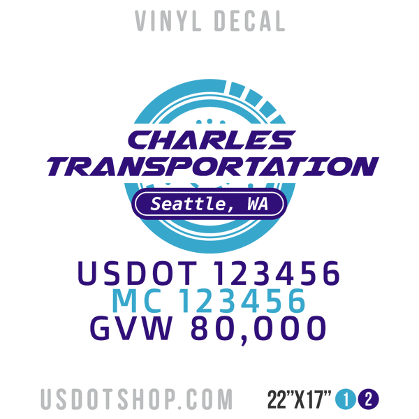 Truck Door Decal, Company Name, Location, USDOT, MC, GVW