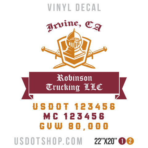 Truck Door Decal, Company Name, Location, USDOT, MC, GVW