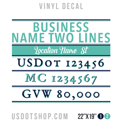 Truck Door Decal, Company Name, Location, USDOT, MC, GVW