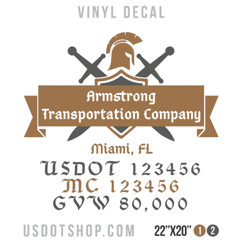 Truck Door Decal, Company Name, Location, USDOT, MC, GVW