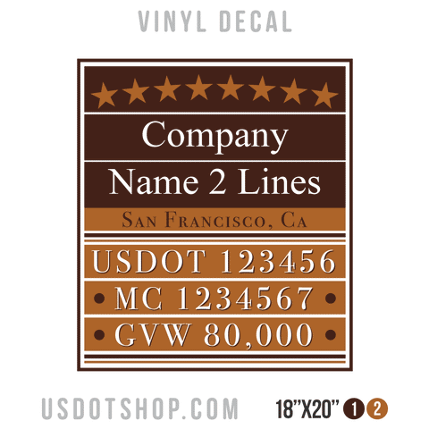 Truck Door Decal, Company Name, Location, USDOT, MC, GVW