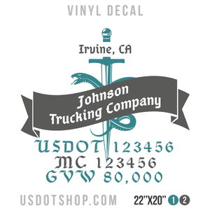 Truck Door Decal, Company Name, Location, USDOT, MC, GVW
